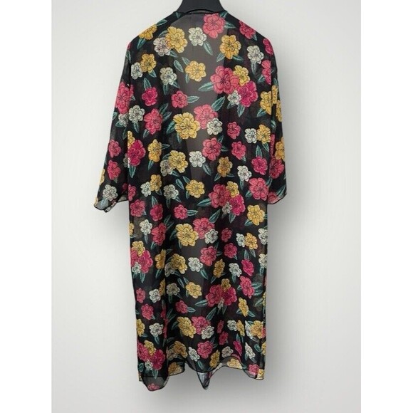 Lularoe Floral Print Duster Cardigan Size Medium - Picture 5 of 6